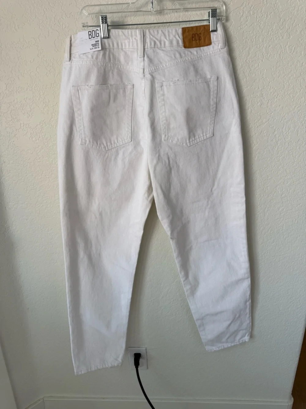 BDG White Straight Leg Ripped Jeans